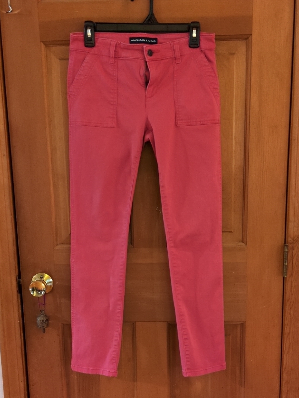 American Living Ralph Lauren Red Patch Pocket Skinny Cargo Jeans Size 4